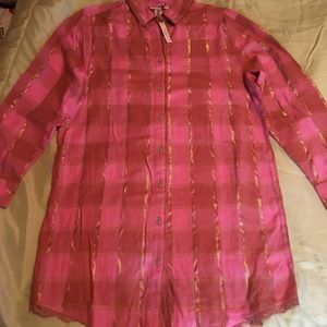 VS Pink & Gold Flannel Sleep-shirt. Brand New.